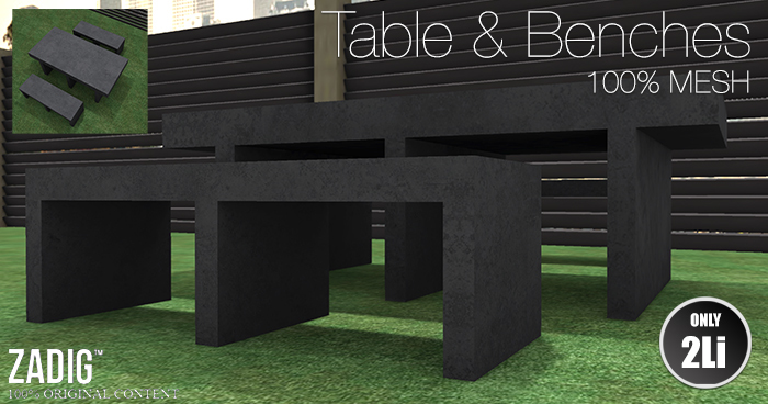 ZADIG - Garden Table and Benches