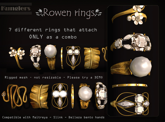 KUNGLERS - Rowen rings - Crystal