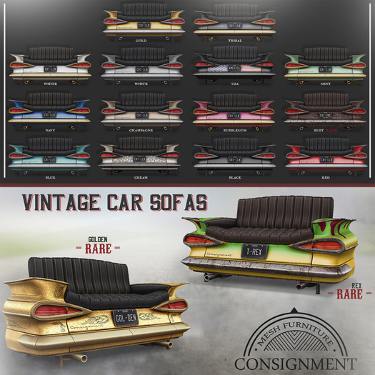 [Con.] Vintage Car Sofas - Rex RARE