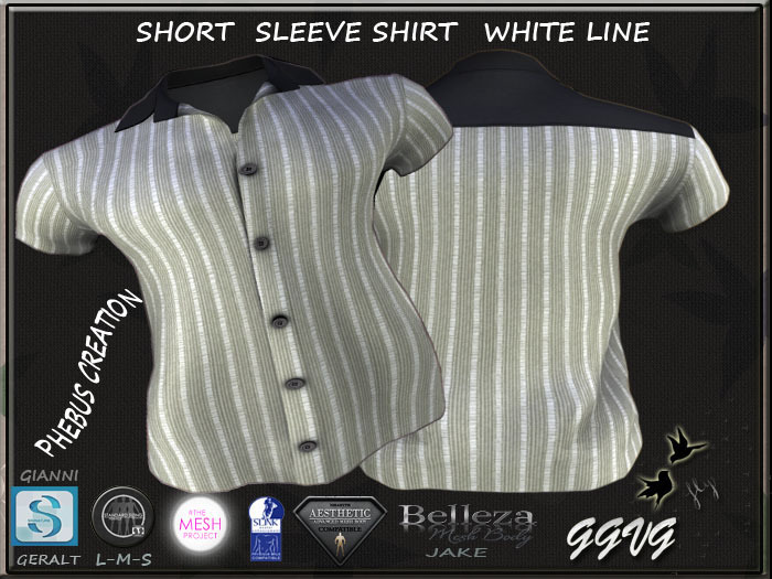SHIRT PHEBUS-SHORT SLEEVE-WHITE LINE