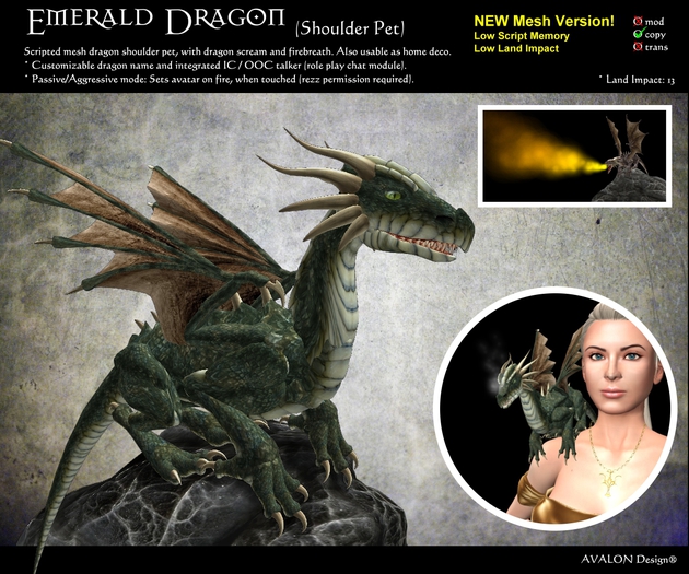 Emerald Dragon - Shoulder Pet