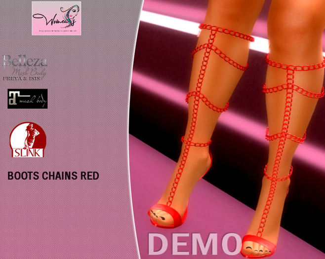 *DEMO* [WOMEN'S] - Boots Chain Red