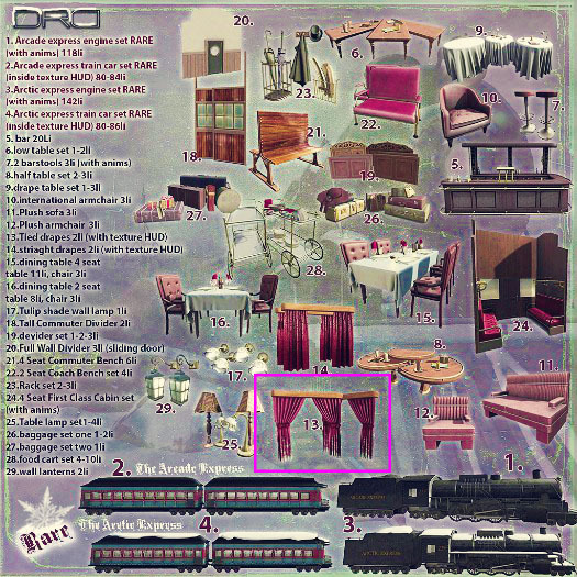 13 -DRD- AE - Train Car - Tied Drape Set