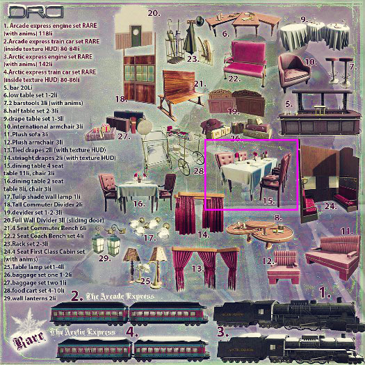 15 -DRD- AE - Train Car - Dining Table - 4 Seat 1