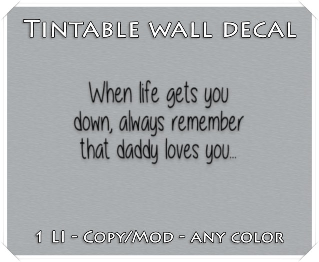 "Love Daddy" Wall Decal {Tintable}