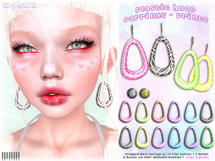 [ bubble ] Plastic Hoops Earrings -Prints