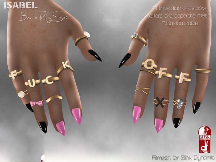 *A~A*  Christy Bento Rings Set (Slink) 