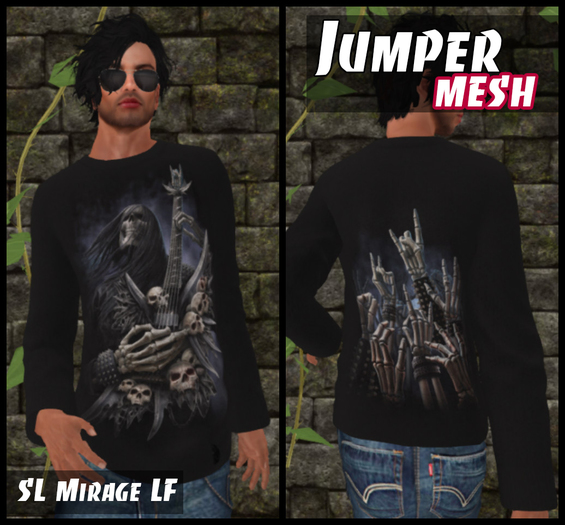 MESH Mens Sweater ROCK ON