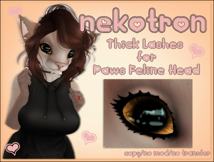 [Nekotron] Thick Lashes for Paws Feline Head