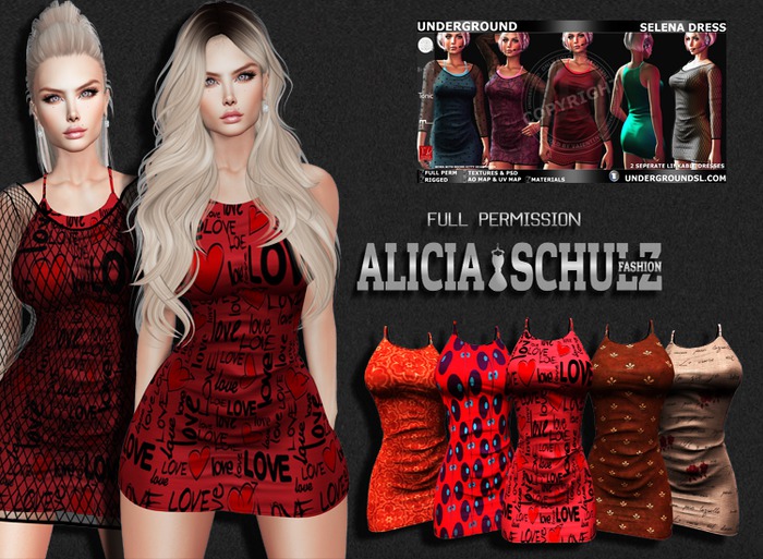 [ASFP] Texture for [UG MESH] SELENA DRESS.(RED)