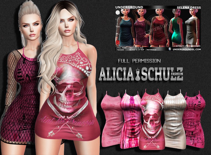 [ASFP] Texture for [UG MESH] SELENA DRESS.(PINK)
