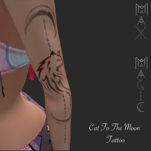 ::MM:: Cat to The Moon Tattoo - Omega