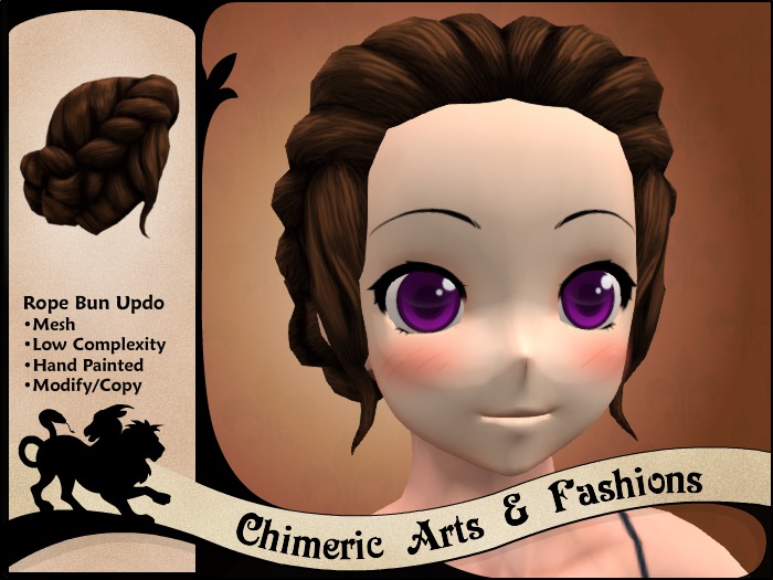 ~Chimeric Fashions~ Rope Buns Updo (Brown)