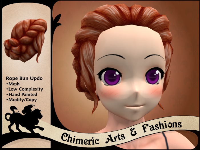 Rope Buns Updo Hair - Red