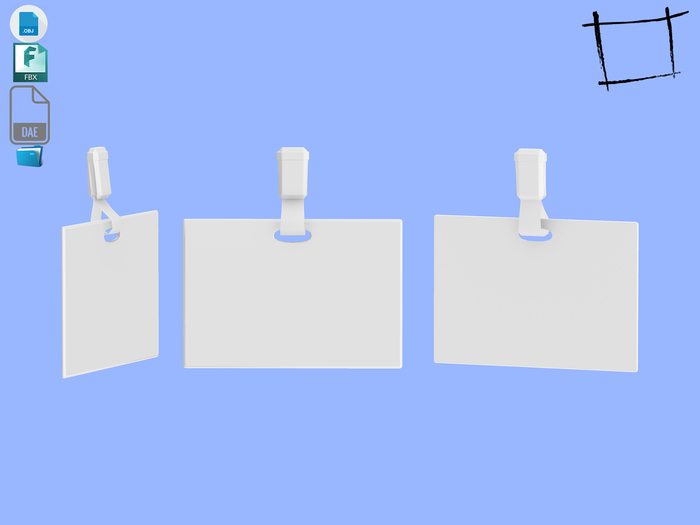 Dae Obj FBX Chest ID Card Badge