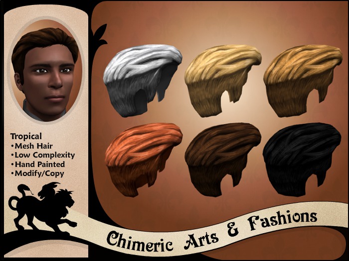 ~Chimeric Fashions~ Tropical Mens Hair (Fat Pack)