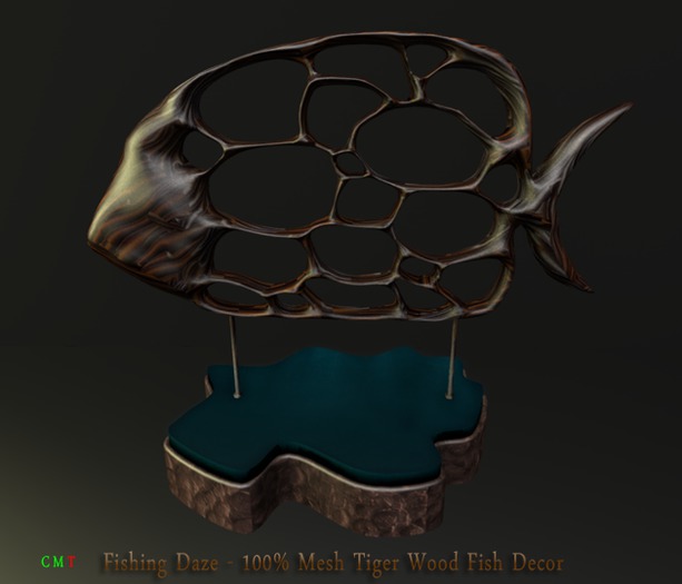 SINSations Designs_Fishing Daze_Tiger Wood_Fish Decor(BOXED)