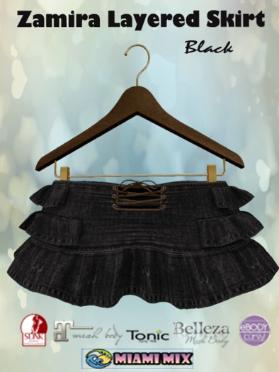 Zamira Layered Skirt Black
