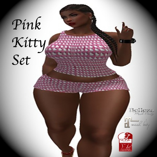 Pink Kitty short set