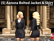 [S] Aarona Belted Jacket & Skirt Black