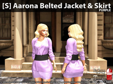 [S] Aarona Belted Jacket & Skirt Purple