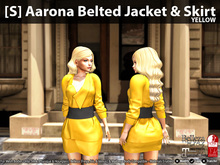 [S] Aarona Belted Jacket & Skirt Yellow
