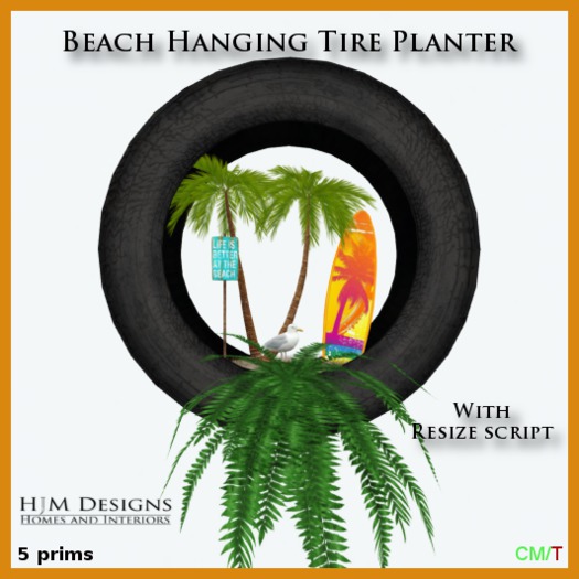 Beach Hanging Tire Planter