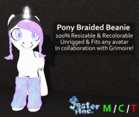 [Jester Inc.] Pony Braided Beanie! - BOXED