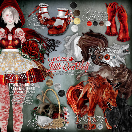 CURELESS [+] Little Red Wolf / Mary Janes / WHITE