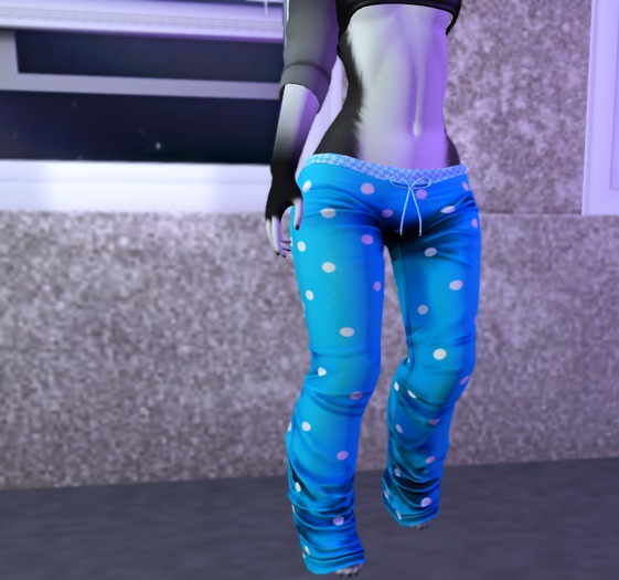 Jammie Bottoms - Light Blue Polkadots