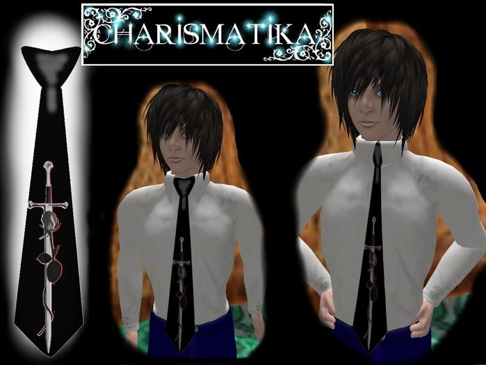 *Charismatika* Bound- Necktie - Sword and Rose