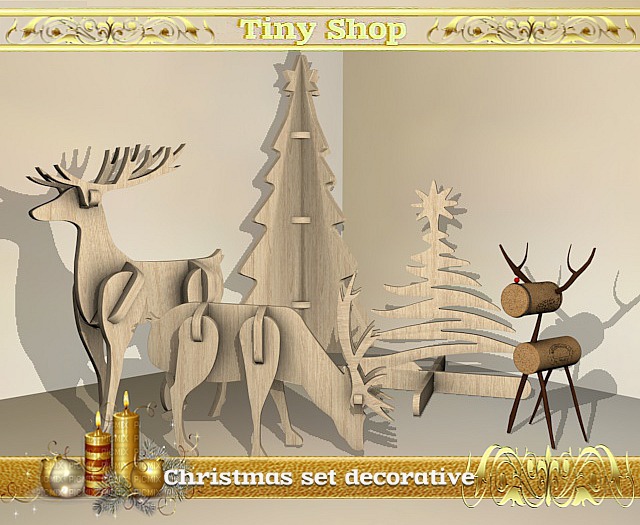 Christmas set decorative (5 objects),100% mesh (full perm).