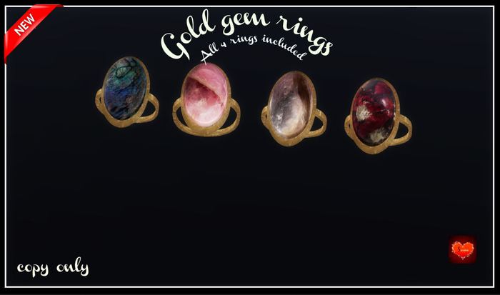 Gold gem rings*