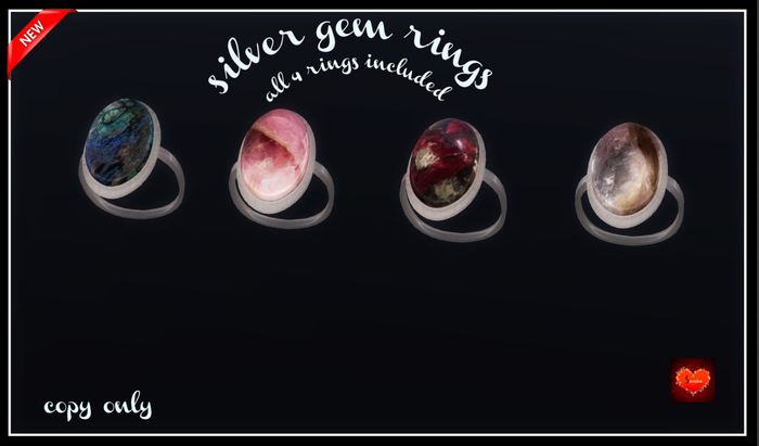 Silver gem rings*