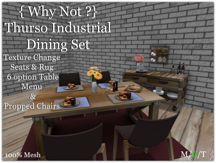 { Why Not } Thurso Industrial Dining Set-Boxed