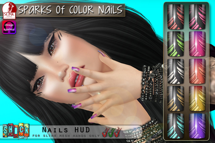 Second Life Marketplace - [ S H O C K ] Sparks Of Color Nails Appliers ...
