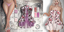 ♥.::GH::.♥ Ms Olivia Silk Ruffled Dress - Pink Butterfly Script