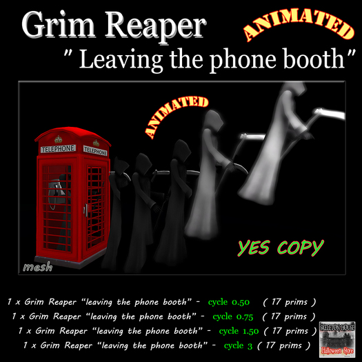 Grim Reaper "leaving the phone booth" BOX