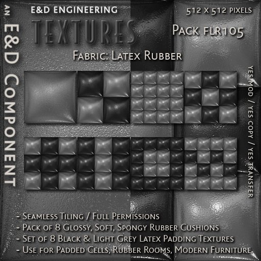 [FLR105] 8 Charcoal Grey Latex Textures Gray Latex Textures Gray Latex Cushion Textures by E&D ENGINEERING