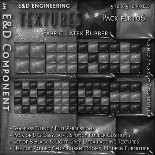 [FLR106] 8 Charcoal Grey Latex Textures Gray Latex Textures Gray Latex Cushion Textures by E&D ENGINEERING