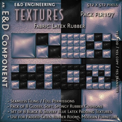 [FLR107] 8 Pearl Latex Textures Silver Latex Textures Pearlsheen Latex Textures Silver Vinyl Textures by E&D ENGINEERING