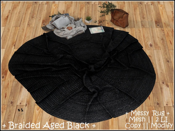 WIB - Messy Mesh Rug - Braided Aged Black
