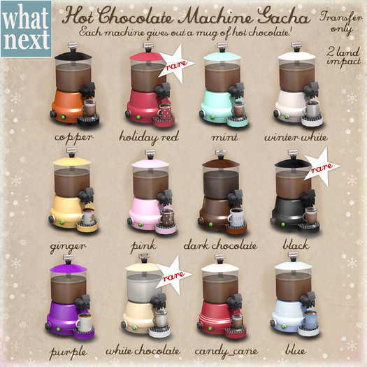 {what next} Black Hot Chocolate Machine RARE