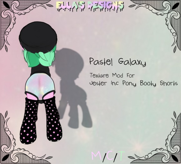 [ED] Flower Pony Booty Shorts Pastel Galaxy Mod