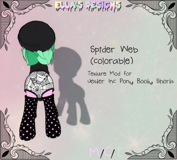 [ED] Flower Pony Booty Shorts Spider Web Mod