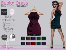 Becky Dress With Hud Dark