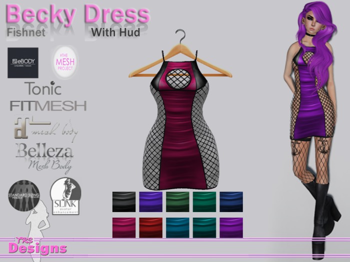 Becky Dress With Hud Fishnet