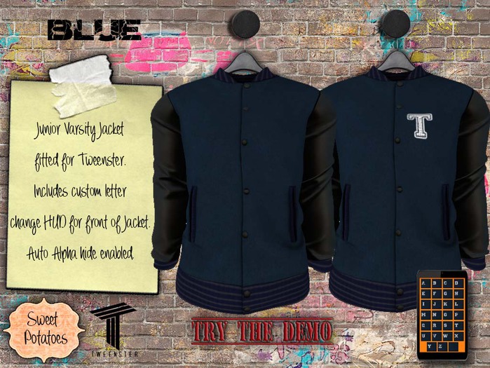 < SP > Junior Varsity Jacket for Tweenster - Blue