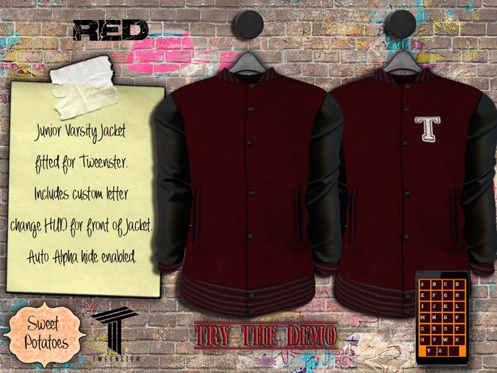 < SP > Junior Varsity Jacket for Tweenster - Red