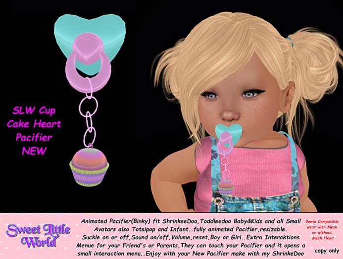 SLW Cup Cake Heart Pacifier NEW